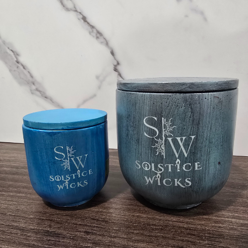 Solstice Wicks Valentine’s jar candles – 9oz and 3.5oz sizes with clean romantic scents in concrete jars